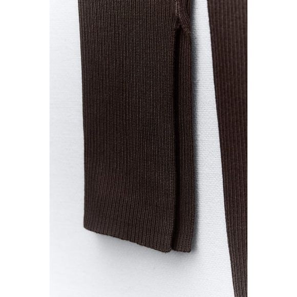 ZARA FITTED HOOK CLOSURE KNIT DRESS - Picture 10 of 10